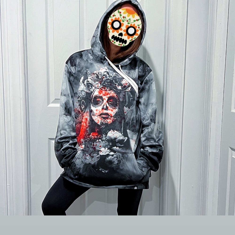 Day of the dead gothic hoodie size Large